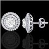 Image 2 : Natural 2.0 CTW Micro Pave Diamond Certified Stud Earrings Double Halo 18K Gold - 21470-REF#166W6K