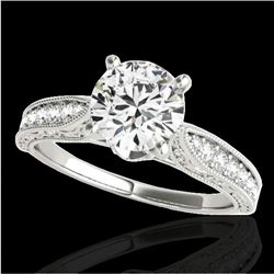 Genuine 1.21 CTW Certified G-I Genuine Diamond Solitaire Bridal Antique Ring Gold - 34720-REF#102T5X