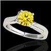 Image 1 : Genuine 1.18 CTW Certified Fancy Intense Genuine Diamond Solitaire Ring Gold - 35288-REF#104G5W