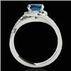 Image 2 : Genuine 2.0 CTW Certified Fancy Blue Genuine Diamond Solitaire Halo Ring Two Tone Gold - 33844-REF#1