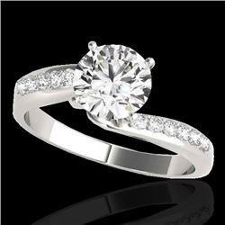 Genuine 1.40 CTW Certified G-I Genuine Diamond Bypass Solitaire Bridal Ring Gold - 35072-REF#122Y6V