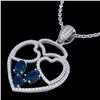 Image 1 : Genuine 3.0 CTW Sapphire & Micro Pave Designer Inspired Heart Necklace 14K Gold - 22543-REF#94X5A