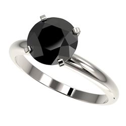 Genuine 2.50 CTW Fancy Black Genuine Diamond Bridal Solitaire Engagement Ring Gold - 32945-REF#57N8G