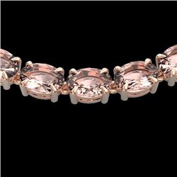 Natural 54 CTW Morganite Eternity Designer Inspired Tennis Necklace 14K Gold - 23406-REF#422T8X