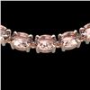 Image 1 : Natural 54 CTW Morganite Eternity Designer Inspired Tennis Necklace 14K Gold - 23406-REF#422T8X