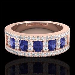 Natural 1.75 CTW Tanzanite & Micro Pave Diamond Inspired B& Ring 10K Gold - 20830-REF#52Z5Y