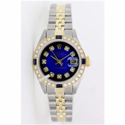 Rolex Men's Stainless Steel, QuickSet, Diam Dial & Diam/Sapphire Bezel - REF#490W9Z