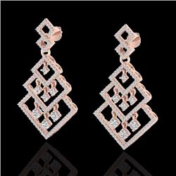 Genuine 3.0 CTW Micro Pave Diamond Certified Earrings Dangling Designer 14K Gold - 22489-REF#161R9Z