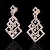 Image 1 : Genuine 3.0 CTW Micro Pave Diamond Certified Earrings Dangling Designer 14K Gold - 22489-REF#161R9Z