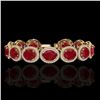 Image 1 : Natural 22 CTW Ruby & Micro Pave Diamond Certified Bracelet 10K Gold - 22696-REF#226R4Z