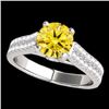 Image 1 : Genuine 1.61 CTW Certified Fancy Intense Genuine Diamond Pave Ring Two Tone Gold - 35463-REF#123R2Z