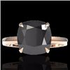 Image 1 : Natural 6.0 CTW Black Diamond Designer Inspired Solitaire Engagement Ring 14K Gold - 22174-REF#101R2