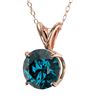 Image 2 : Genuine 1.19 CTW Certified Intense Blue Genuine Diamond Solitaire Necklace Gold - 36786-REF#101Y3V
