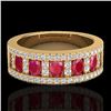 Image 1 : Genuine 2.34 CTW Ruby & Micro Pave Diamond Designer Inspired B& Ring 10K Gold - 20827-REF#49X2A
