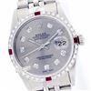 Image 1 : Rolex Men's Stainless Steel, QuickSet, Diam Dial & Diam/Ruby Bezel - REF#425A5M