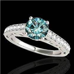 Genuine 1.40 CTW Certified Fancy Blue Genuine Diamond Solitaire Bridal Ring Gold - 35019-REF#103V8F