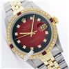 Image 1 : Rolex Men's 2Tone 14K Gold/ SS, QuickSet, Diam Dial & Diam/Ruby Bezel - REF#458J2Y