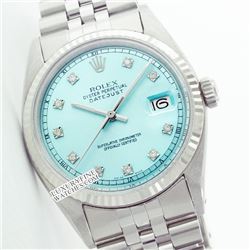 Rolex Ladies Stainless Steel, Diamond Dial Fluted Bezel, Saph Crystal - REF#261Z8F