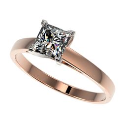 Genuine 1.0 CTW Certified Quality Princess Genuine Diamond Engagement Ring Gold - 32995-REF#247K8T