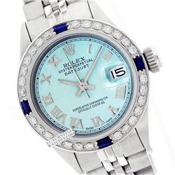 Rolex Ladies Stainless Steel, Roman Dial Diam/Sapphire Bezel, Saph Crystal - REF#316W4Z