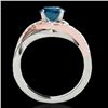 Image 2 : Genuine 1.55 CTW Certified Fancy Blue Diamond Bypass Solitaire Ring 2 Tone Gold - 35087-REF#140T8X
