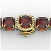 Image 1 : Genuine 35 CTW Garnet & Micro Pave Diamond Halo Designer Bracelet 14K Yellow Gold - 23311-REF#117G2W