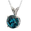 Image 2 : Genuine 1.53 CTW Certified Intense Blue Genuine Diamond Solitaire Necklace Gold - 36802-REF#140R3Z