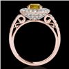 Image 2 : Genuine 2.25 CTW Certified Fancy Intense Genuine Diamond Solitaire Halo Ring Gold - 34210-REF#172A2N