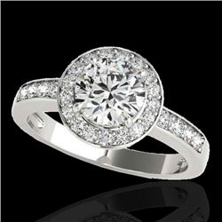 Genuine 2.0 CTW Certified G-I Genuine Diamond Bridal Solitaire Halo Ring Gold - 34351-REF#325W8K