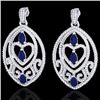 Image 1 : Natural 7.0 CTW Sapphire & Micro Pave Diamond Heart Earrings Designer In 18K Gold - 21160-REF#248A2N