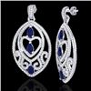 Image 2 : Natural 7.0 CTW Sapphire & Micro Pave Diamond Heart Earrings Designer In 18K Gold - 21160-REF#248A2N