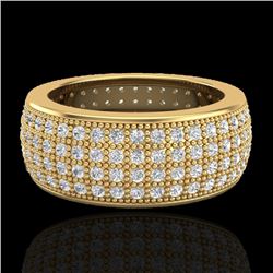 Natural 2.50 CTW Micro Pave Diamond Eternity Bridal B& Ring 18K Gold Size 7.5 - 20884-REF#146M2H