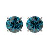 Image 1 : Genuine 1.57 CTW Certified Intense Blue Genuine Diamond Solitaire Stud Earrings Gold - 36617-REF#106