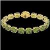 Image 2 : Natural 49 CTW Green Tourmaline & Micro Pave Diamond Halo Designer Bracelet 14K Gold - 22264-REF#284