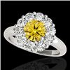 Image 1 : Genuine 2.85 CTW Certified Fancy Intense Genuine Diamond Solitaire Halo Ring Gold - 34439-REF#229N2G