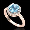 Image 2 : Genuine 2.70 CTW Sky Blue Topaz & Micro Pave Diamond Ring Designer Halo 14K Gold - 23215-REF#39M2H