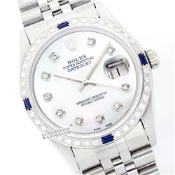 Rolex Ladies Stainless Steel, Diam Dial & Diam/Sapphire Bezel, Saph Crystal - REF#338X2G