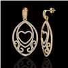 Image 2 : Natural 3.20 CTW Micro Pave Diamond Certified Designer Heart Earrings 18K Gold - 22586-REF#231Z3Y