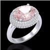 Image 1 : Genuine 4.50 CTW Morganite & Micro Pave Diamond Certified Ring 18K Gold - 20919-REF#121Y8V
