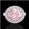 Image 2 : Genuine 4.50 CTW Morganite & Micro Pave Diamond Certified Ring 18K Gold - 20919-REF#121Y8V