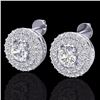 Image 1 : Genuine 1.20 CTW Micro Pave Diamond Designer Earrings 18Kdouble Halo Gold - 20197-REF#102K5T