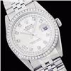 Image 1 : Rolex Ladies Stainless Steel, Diamond Dial & Diamond Bezel, Saph Crystal - REF#376A4M