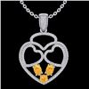 Image 2 : Natural 3.0 CTW Citrine & Micro Pave Designer Inspired Heart Necklace 14K Gold - 22536-REF#94X5A