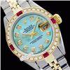 Image 1 : Rolex Men's 2Tone 14K Gold/ SS, QuickSet, Diam Dial & Diam/Ruby Bezel - REF#469A3M