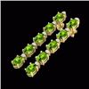 Image 1 : Natural 15.47 CTW Peridot & Diamond Certified Tennis Earrings Yellow Gold - 29486-REF#91H5R