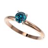 Image 1 : Genuine 0.55 CTW Certified Intense Blue Genuine Diamond Solitaire Engagement Ring Gold - 36379-REF#4