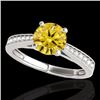 Image 1 : Genuine 1.25 CTW Certified Fancy Intense Genuine Diamond Solitaire Ring Gold - 35012-REF#99G5W
