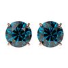 Image 1 : Genuine 2.0 CTW Certified Intense Blue Genuine Diamond Solitaire Stud Earrings Gold - 36659-REF#152M