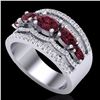 Image 2 : Natural 2.25 CTW Garnet & Micro Pave Diamond Certified Designer Ring 10K Gold - 21038-REF#59N5G