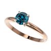 Image 1 : Genuine 0.75 CTW Certified Intense Blue Genuine Diamond Solitaire Engagement Ring Gold - 32881-REF#5